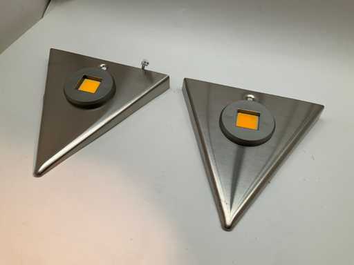 Onderbouw verlichting set van 2 spotjes RVS