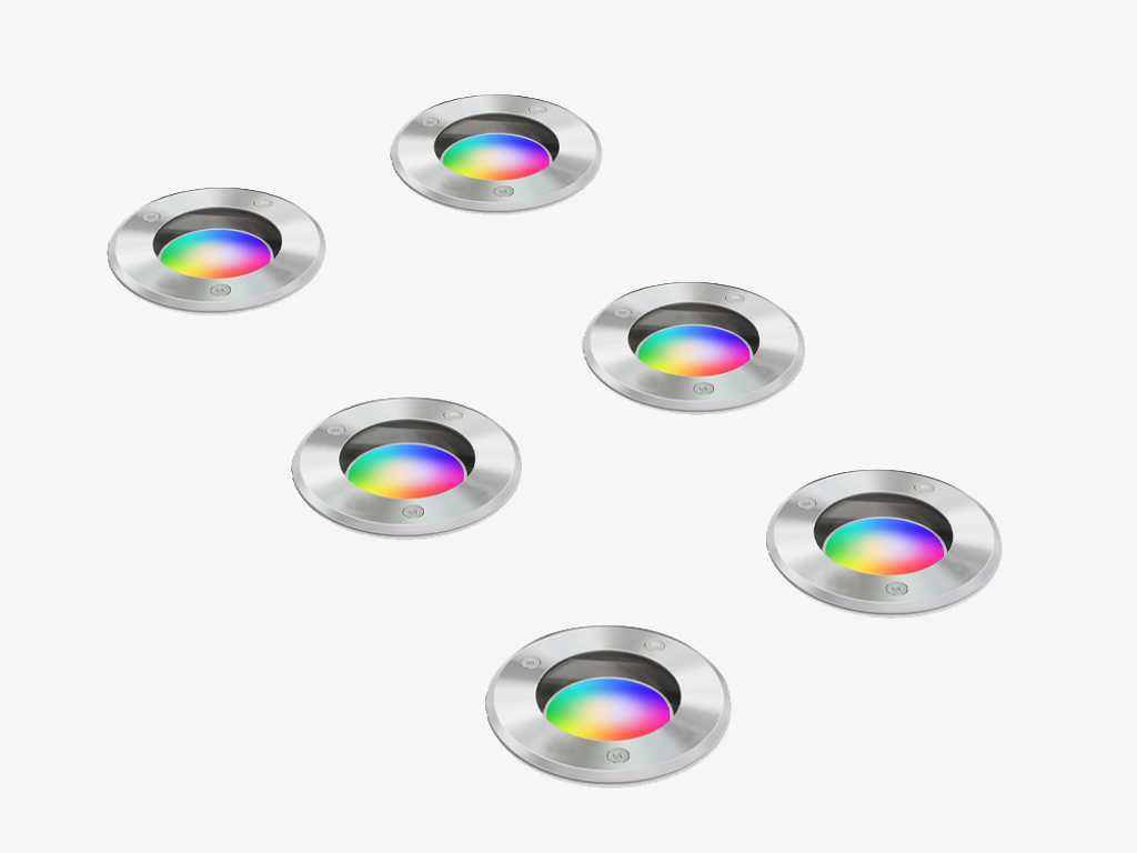 16 x GT Opal RGB ground recessed spotlight round