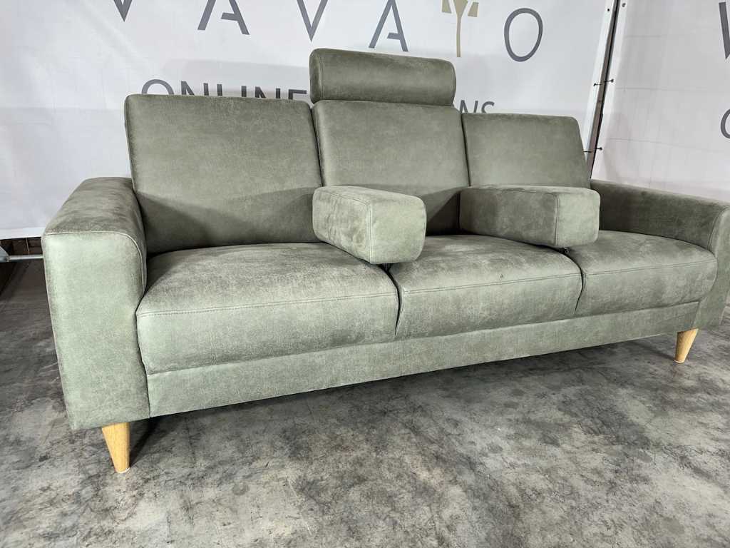 Hjort Knudsen - 3-seater sofa, green eco-leather, wooden legs