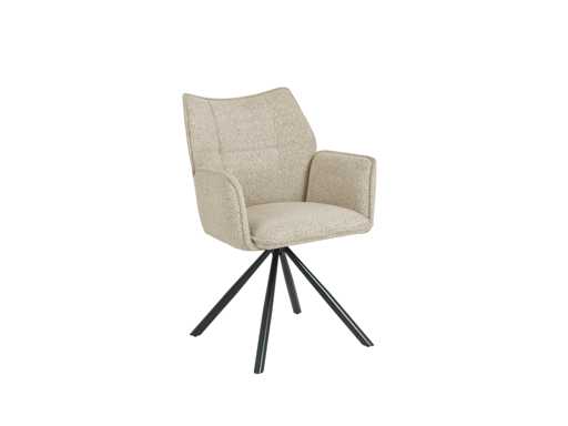 Colenis - Enzo Dining Chairs - Set di 6 - Beige - Tessuto Bouclé - Sedile di lusso imbottito - Industrial Design - Gambe in metallo - Sedia