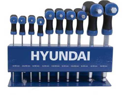Hyundai 59526 set de chei Allen T-Handle din 10 piese (160x)
