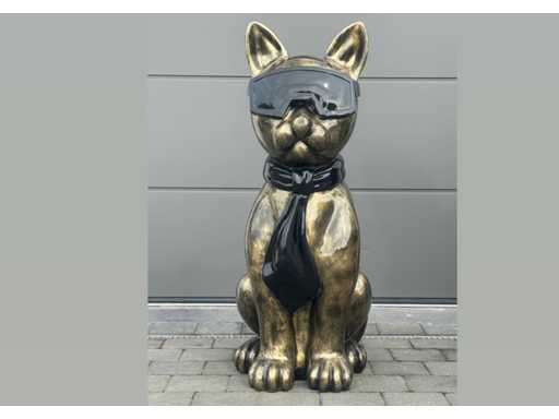 Cat / Kat met bril H120cm Old Gold
