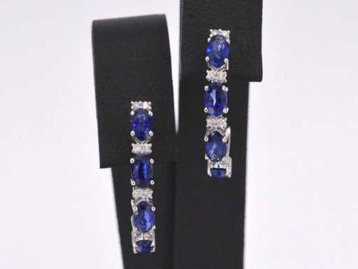 Boucles d’oreilles en or blanc saphir en diamant
