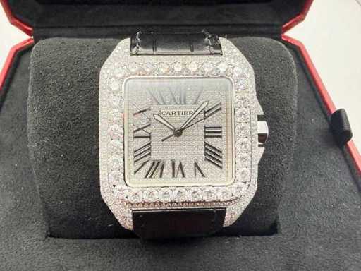 Cartier Santos 100 XL | ICED out with Lab Diamonds | Black