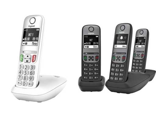 Gigaset A605 draadloze huistelefoon - gemakkelijk in gebruik - verlichte toetsten - goed contrast -  wit + Gigaset A705 trio