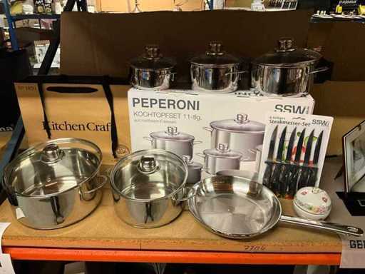 Peperoni SSW Cooking Pot Set + Steak Knife Set SSW