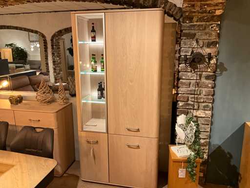 Curve Eiken Vitrinekast