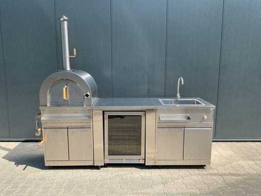 Außenküche Pizza-Kühlschrank-Spüle BBQ