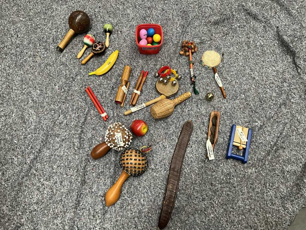 21 various percussion instruments
