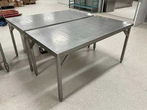Stainless steel work table (2x)