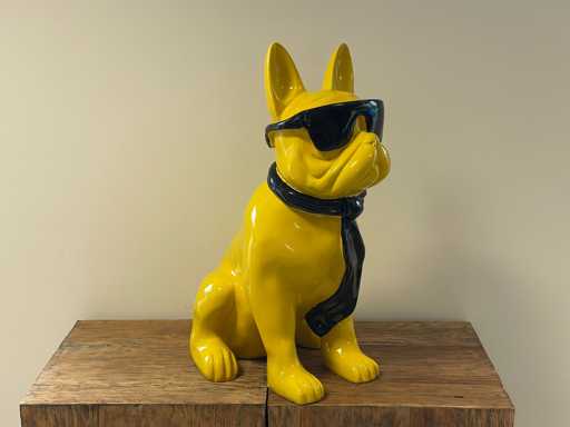 French Bulldog with sunglasses H60cm Yellow