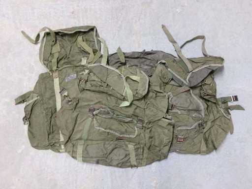 Autrichien. Grand sac à dos, sans sangle, olive, dans une boîte en bois, défectueux (G2) (40x)