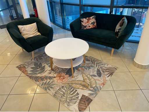 Tavolo, panca, poltrona, moquette