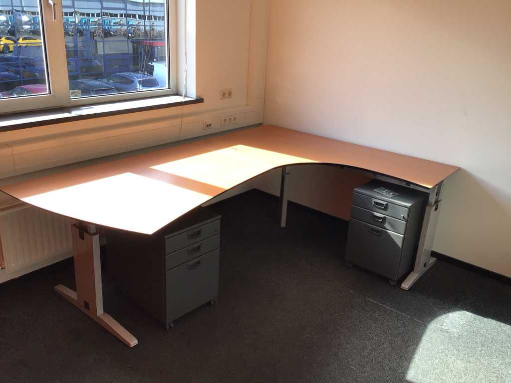 Corner Desk with Drawer Units - Desk with Drawer Units