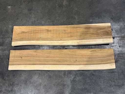  Rafturi de perete cu trunchi de copac Suar (2x)