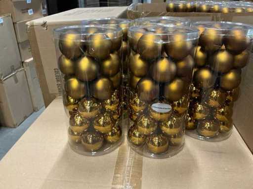 Partij kerstballen unbreakable&seamless D5cm ochre 30/tube (171x)