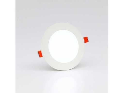 20 x LED Paneel – Rond Inbouw – 8W – 6500K Koud Wit – IP20