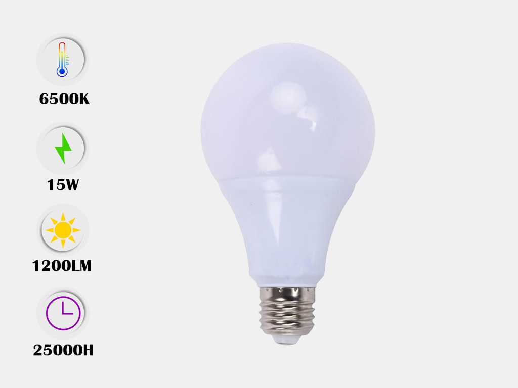 100 x LED bulb - SMD - E27 - 15W 6000K (daylight)