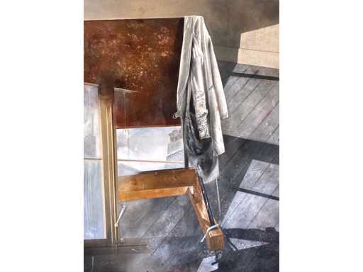 Onleesbaar signatuur - Schildersatelier - olie op doek - 166x120 cm