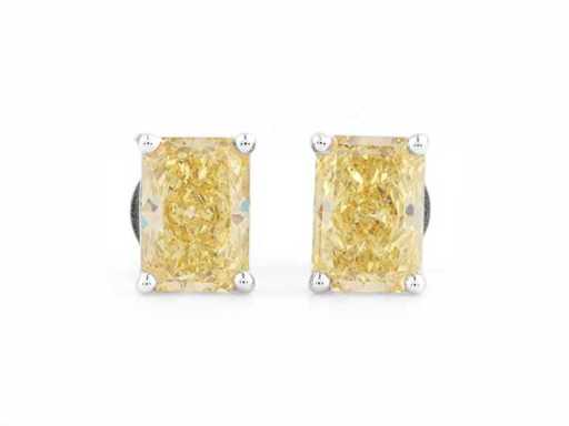 14 KT White Gold Earring With 4.21 Cts Lab Grown Diamond