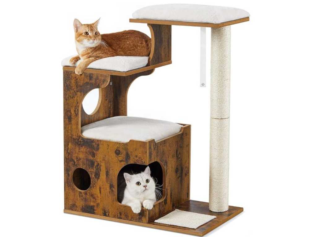 MIRA Home - Krabpaal voor Katten - Duurzaam Houten Ontwerp - Sisal Bekleding - 66x42x88 cm