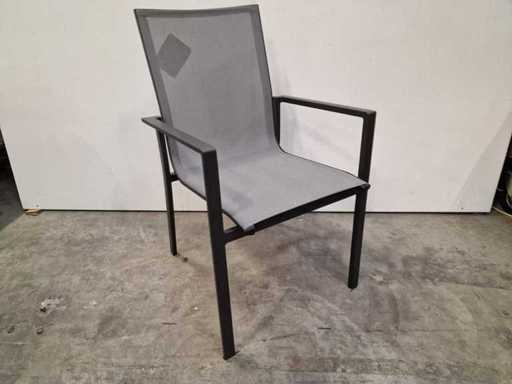 2 x Garden Prestige - Alu Stapelstoel Napoli Antraciet - Zilvergrijs