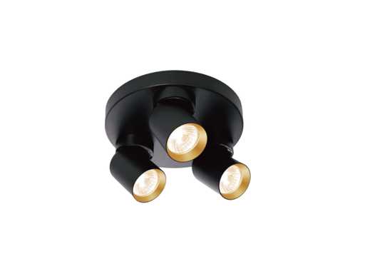  GU10 Surface-mounted spot round Fixture triple rotatable (4x)