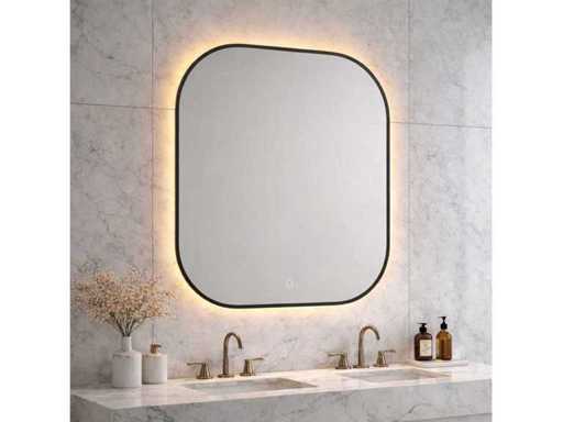 Angles arrondis, miroir à cadre noir