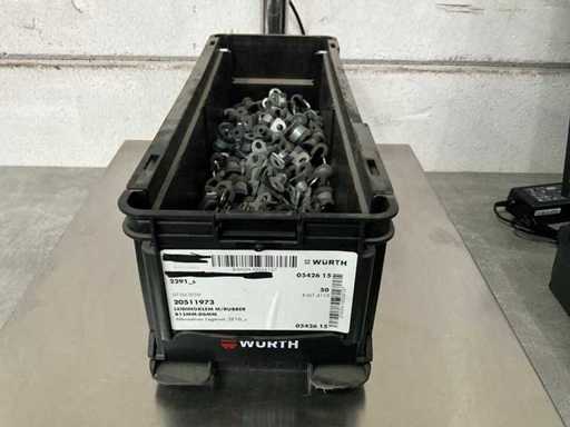 Würth 3.18 kg Leidingklem met rubber B15 mm - D6 mm in stapelbare bak