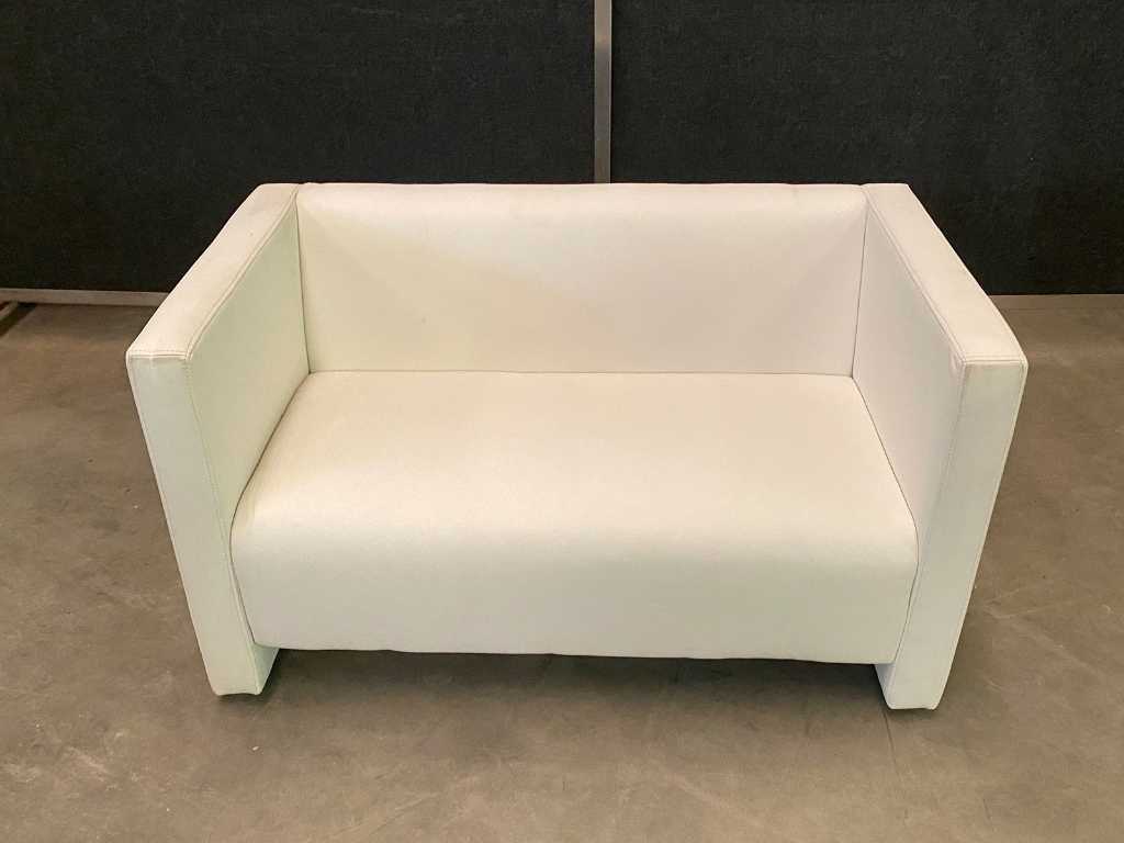 Club sofa imitation leather white (3x)