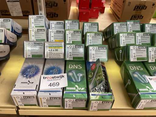 16 boxes of chipboard screws