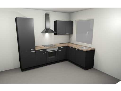 Nobilia  Touch supermat zwart hoek keuken