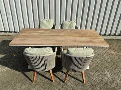 Zestaw stołu ogrodowego z 4 krzesłami