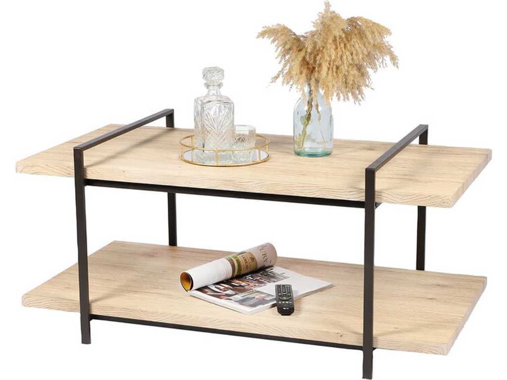 Urban Living industrial coffee table 2 shelves 120x63x55 cm wood