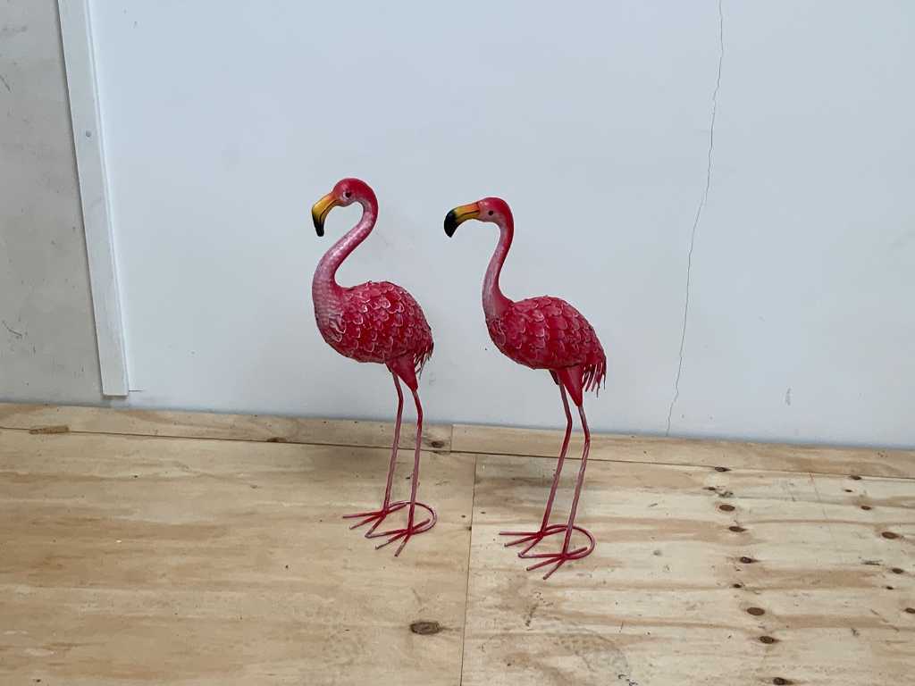 Metal flamingos (2x)