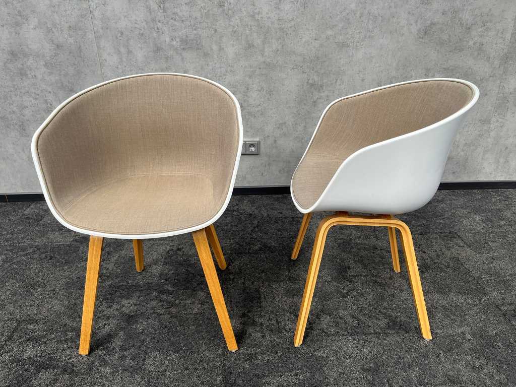 HAY About A Chair AAC - stoel beige/wit/eiken (2x)