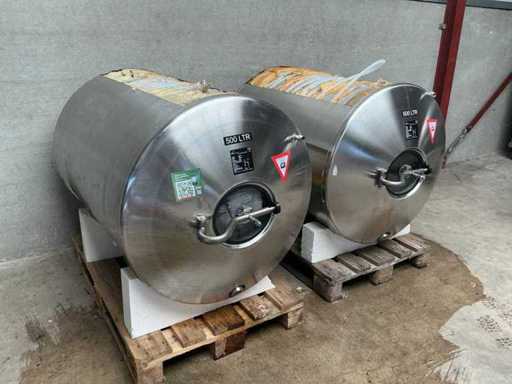 Stainless steel double-walled beer tank storage tank (2x)