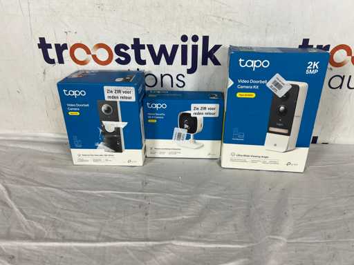 Sonnette vidéo sans fil Tapo D230S1 sur batterie + Sonnette vidéo Tapo D235 avec caméra + Caméra de sécurité Tapo C100 intérieure - 1080P - Full HD