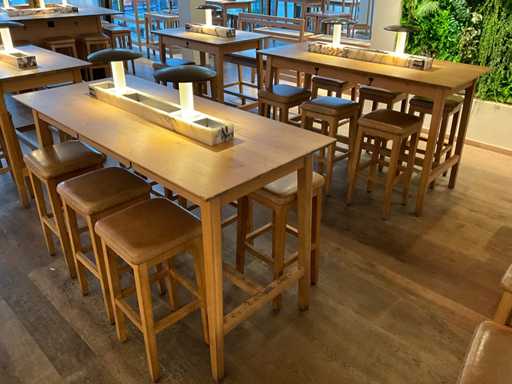 Cabine - Masă de bar cu construcție și iluminat din marmură (2x)