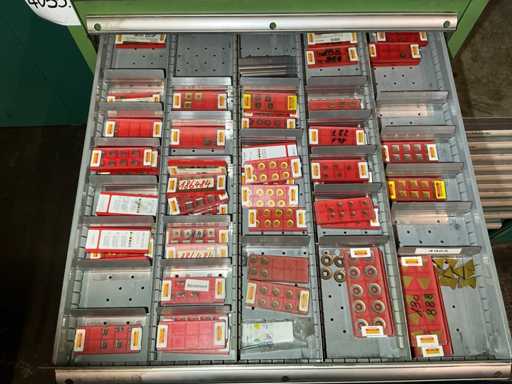 Sandvik Large Lot Indexable Inserts / Drills and Accessories with Drawer Cabinet