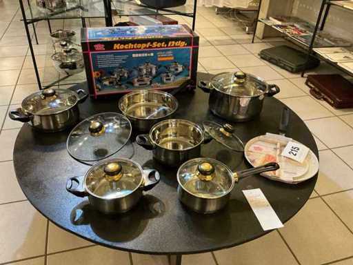 12 piece cooking pot set