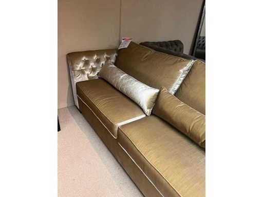 1 x Erik Kusters - Fotelowy salon - Sofa Kolor srebrny Podłokietnik z tufem 300 x 170 cm