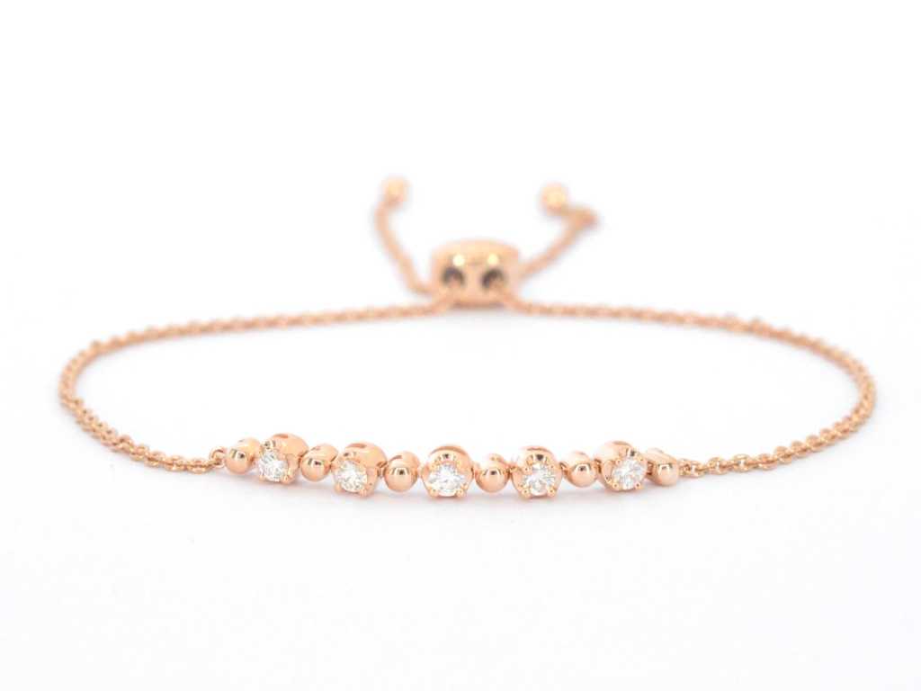 Rose gold bracelet with diamonds