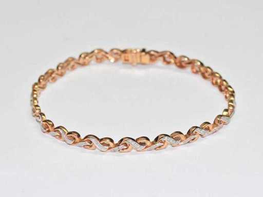 9 KT geelgouden armband met 0,50 cts natuurlijke diamant