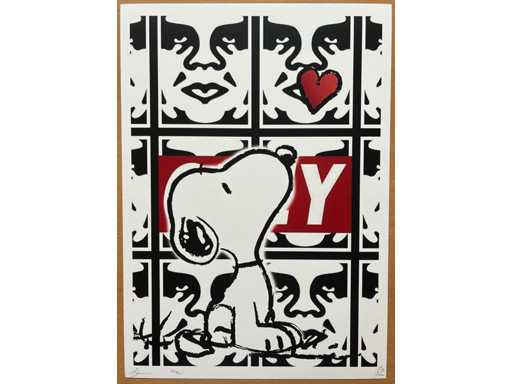 DEATH NYC : Obey & Snoopy Love Heart 14/100