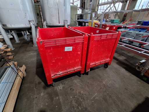   2 boîtes environnementales mobiles BRB Technologie de stockage rouge 