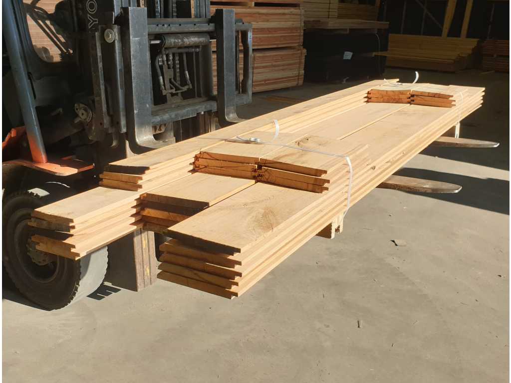 6,14 m2 Planches de chêne rustique 18 mm mélange 140 et 185 mm de large