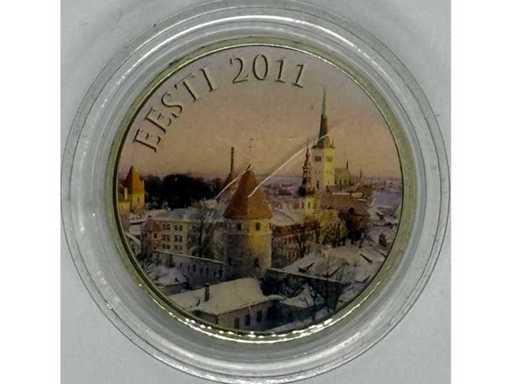 Estland – 2 euro – 2011 – Gekleurde Tallinn "Eesti" munt