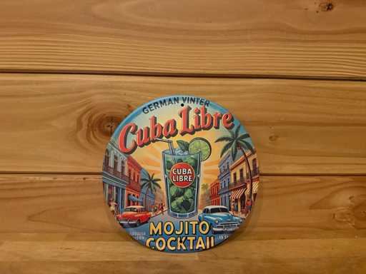 Metal advertising sign round 20cm