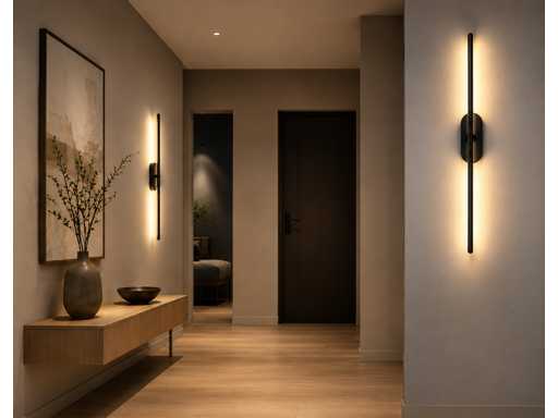 2 x LED Wall Light 10W – 4200K neutro bianco - nero – IP20 – SALDA-10